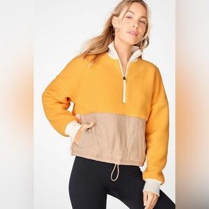 Fabletics Vibrant Orange and White Jacket